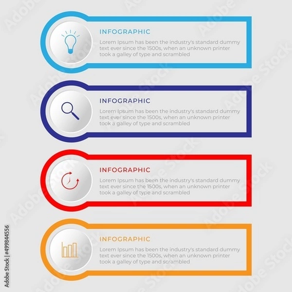 Obraz Vector infographic design template with 4 options or steps