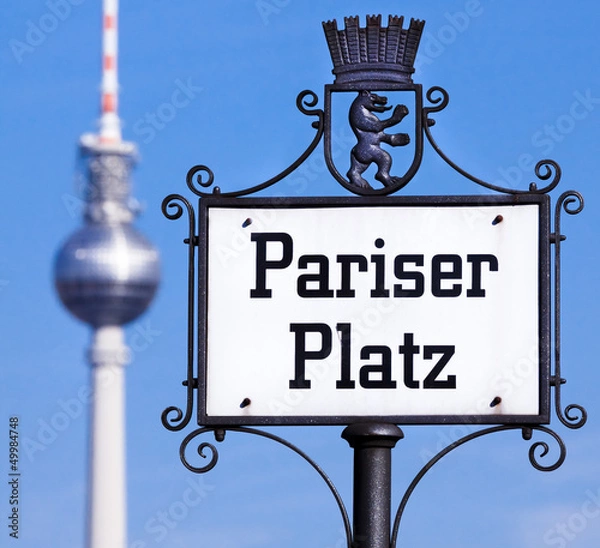 Obraz Schild am Pariser Platz in Berlin
