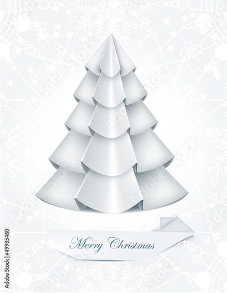 Obraz Vector Christmas tree in the origami style 