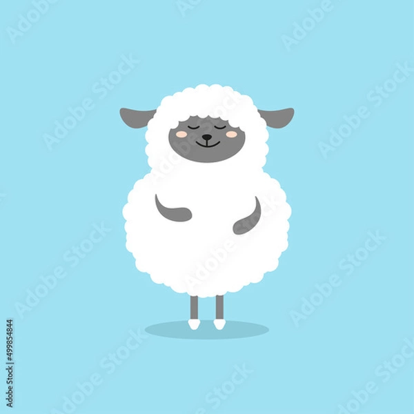 Fototapeta easter cute card with sheep