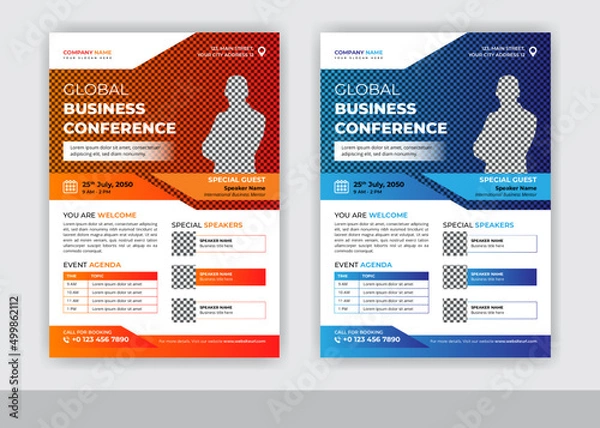 Fototapeta Abstract Global Business Conference Flyer Template Design