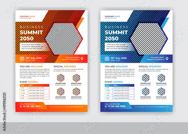 Fototapeta Abstract Business Summit Flyer Template Design Vector