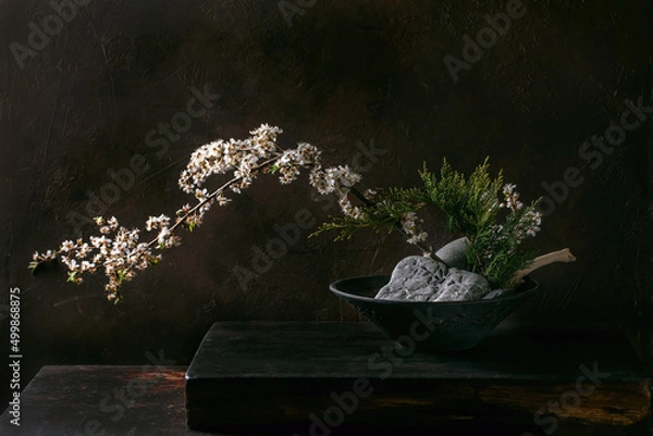 Obraz Spring ikebana with white flowers