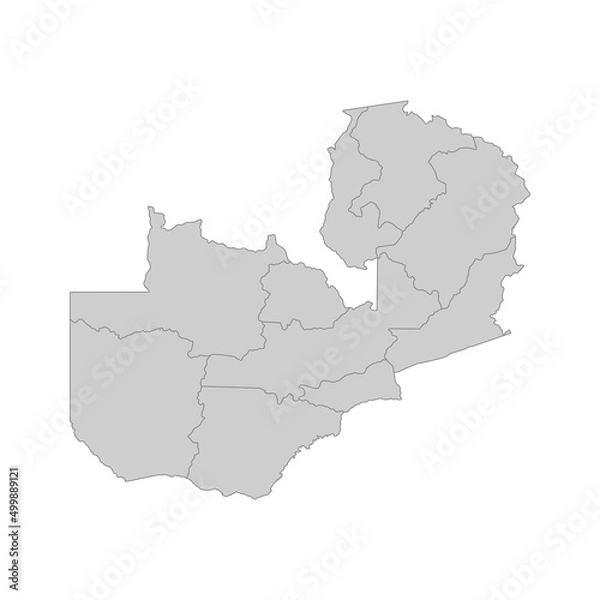 Obraz Outline political map of the Zambia. High detailed vector illustration.