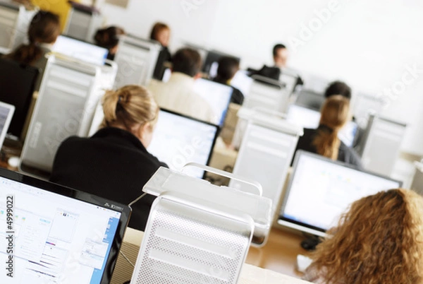 Obraz Students in computer class