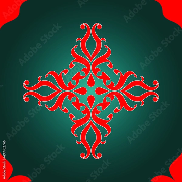 Fototapeta  Sample ethnic, folk, geometric, mosaic ornament, pattern for fabrics, interiors, ceramics and furniture in the Arabian style.