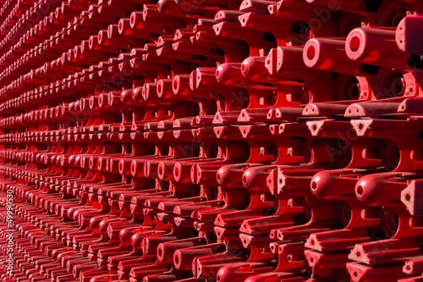 Obraz Rote Getränkekästen, gestapelt