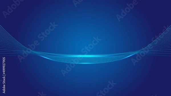 Fototapeta Blue curved lines abstract texture vector background