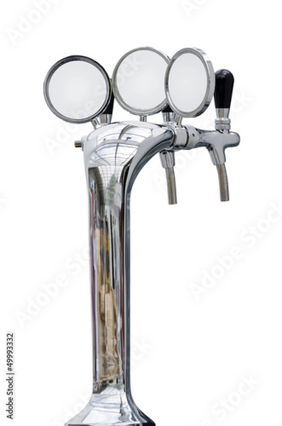 Obraz Beer taps isolated over white