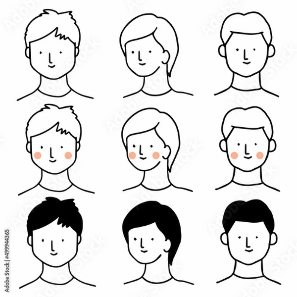 Obraz vector people doodle man