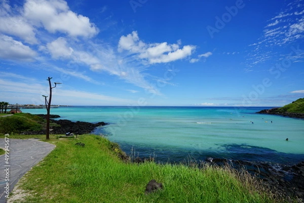 Fototapeta beautiful beach with fine clouds