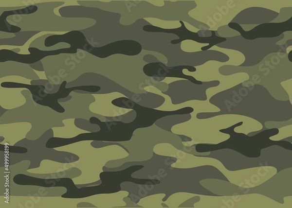 Fototapeta Camouflage classic of spots. Military texture. Endless ornament from spots. Print on fabric and clothes. Vector illustration