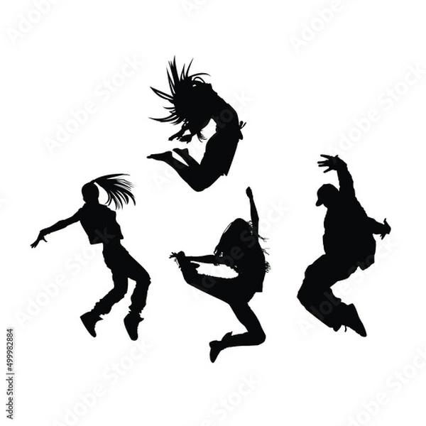 Fototapeta splashed dancers silhouettes