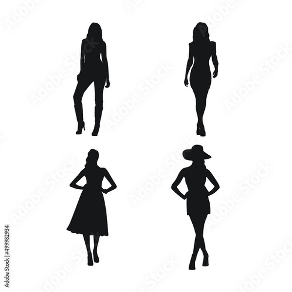 Obraz silhouettes fashion models pack