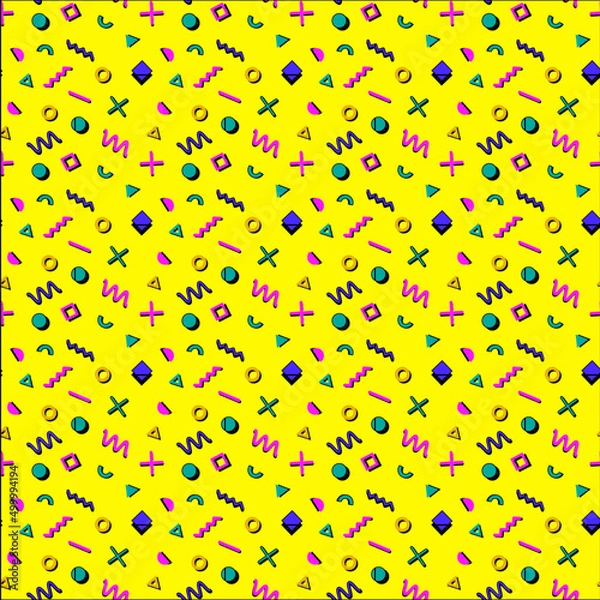 Obraz Shape seamless pattern in Memphis style