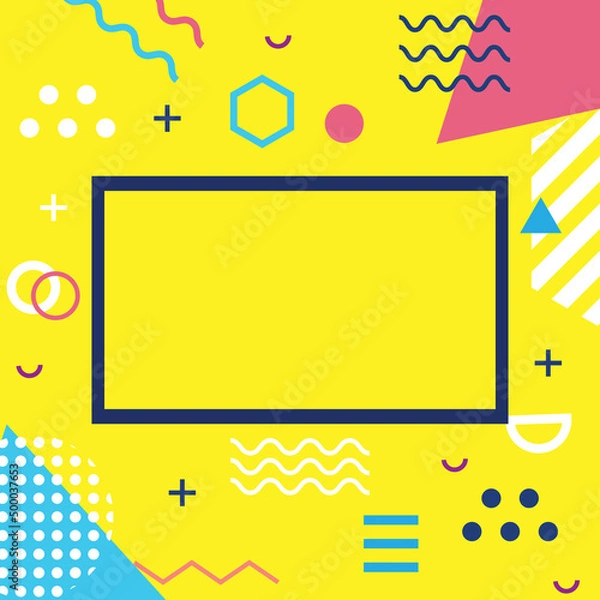 Obraz Yellow geometric shape background with copy space