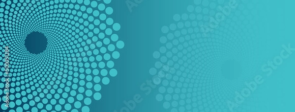 Obraz Background header or banner with fibonacci pattern for coaching, counseling, psychology symbol representing growth and development. Green blue teal vector design.