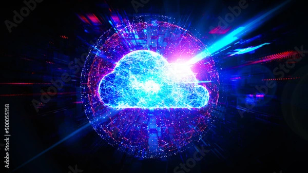 Fototapeta Cloud Engineering and Cloud Computing Concept - Abstract Illustration