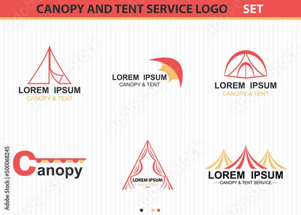 Obraz Canopy And Tent Service Logo Set - Vector