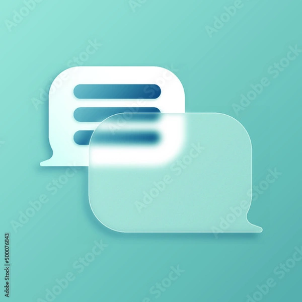 Fototapeta Message icon. Dialog box in glass morphism style. Vector.