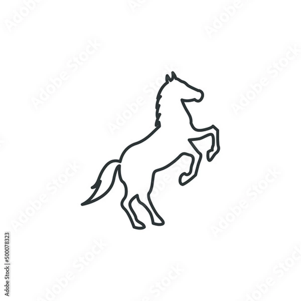 Fototapeta Vector sign of the horse symbol is isolated on a white background. horse icon color editable.