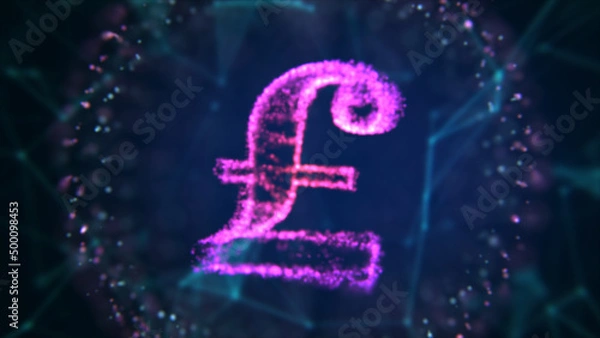 Obraz 3d illustration of lire symbol on blue background.
