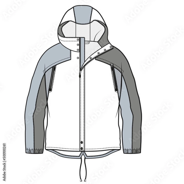 Fototapeta full zipper jackets, technical drawing	