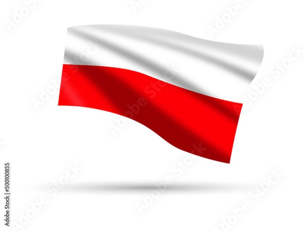 Obraz The flag of Poland isolated on a white background