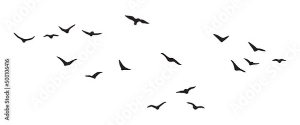 Obraz Flying Birds Group Vector Silhouette
