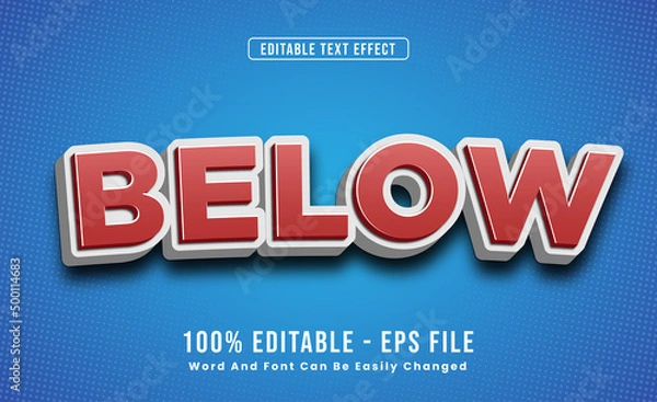 Fototapeta Editable below Text Effect word and font be change