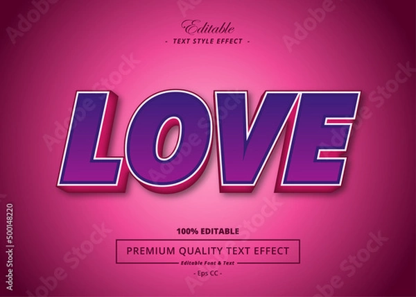Obraz LOVE VECTOR TEXT STYLE EFFECT
