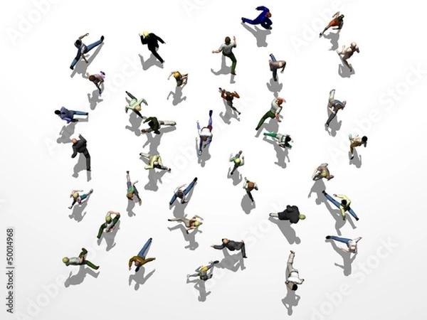 Obraz people running crisscross