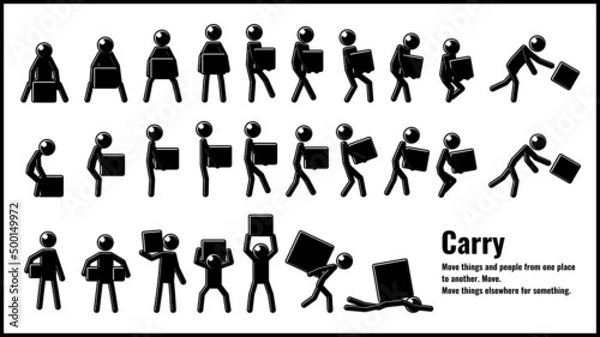 Fototapeta 運ぶ姿のピクトグラム