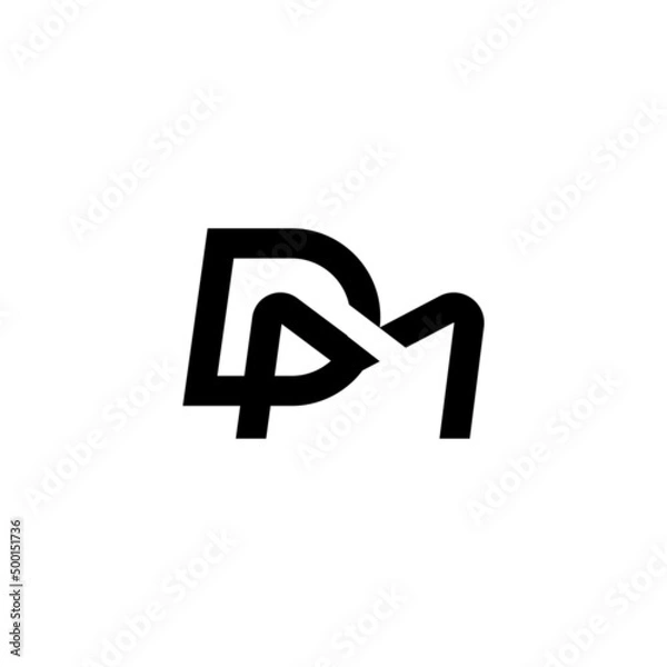 Fototapeta Monogram dm logo template design concept