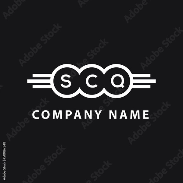 Obraz SCQ letter logo design on black background. SCQ  creative initials letter logo concept. SCQ letter design.