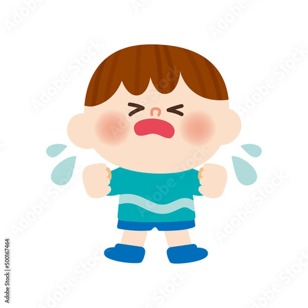Obraz イヤイヤな男の子のイラスト