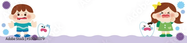 Obraz 虫歯が痛くて困っているこどものイラスト
