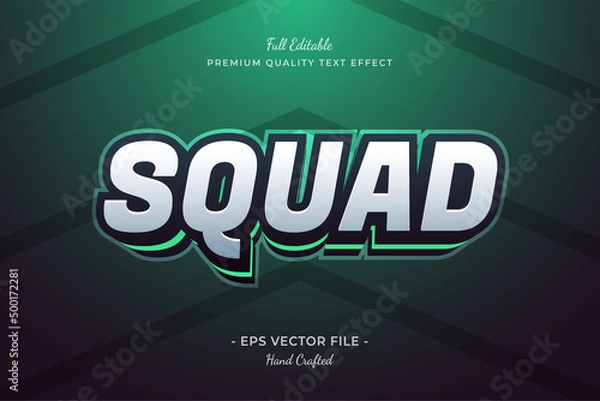 Fototapeta Squad Game editable text effect font style
