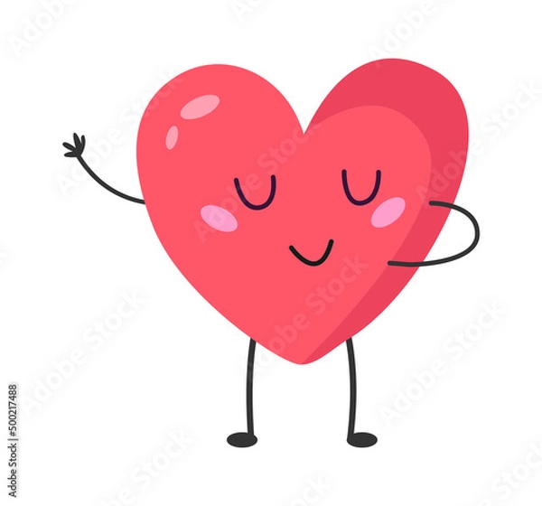 Fototapeta Smiling Cartoon Heart. Vector illustration