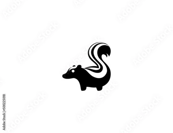 Obraz Skunk vector icon. Isolated skunk flat illustration