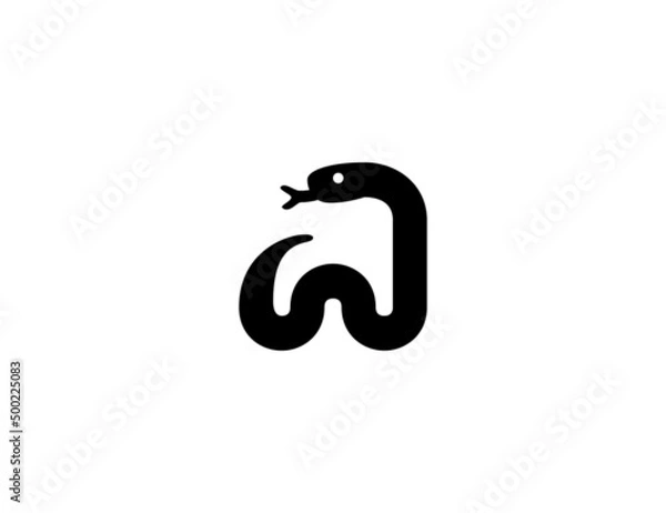 Obraz Snake vector icon. Isolated snake flat illustration