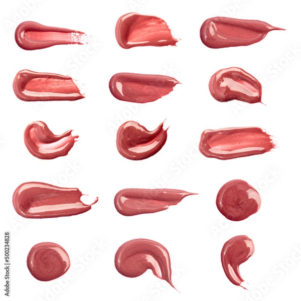 Obraz set og Lip stick pink red orande smudge background texture - Image