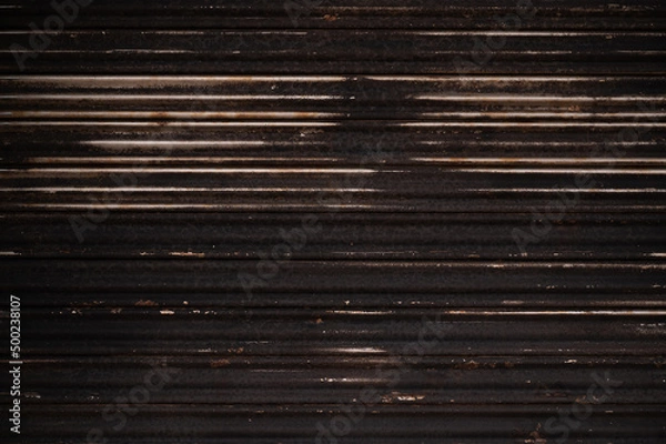 Fototapeta Dark retro garage door texture background