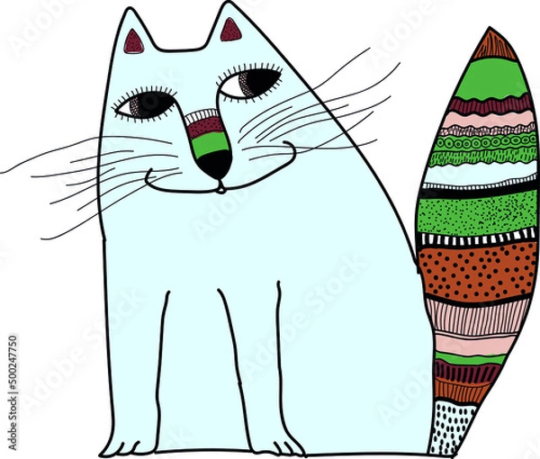 Fototapeta Cute decorative cat. Vector file for designs.