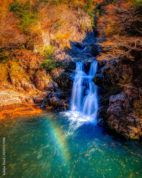 Obraz 秋の三段峡,三段滝(広島県安芸太田町)