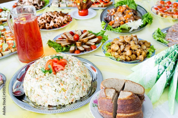 Obraz Catering food at a party. In Lithuania.