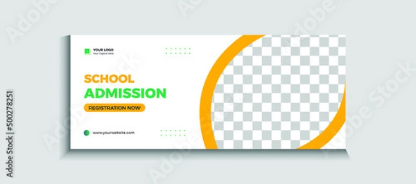 Obraz Back to school admission web banner or social media template Vector
