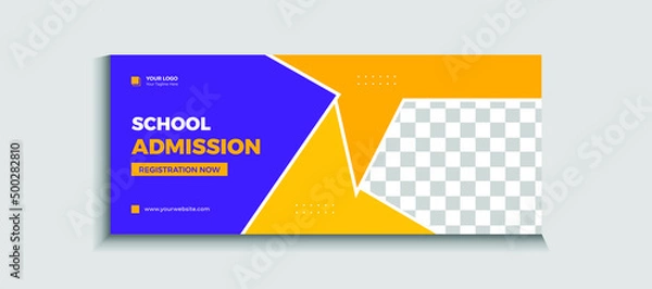 Obraz Back to school admission web banner or social media template Vector