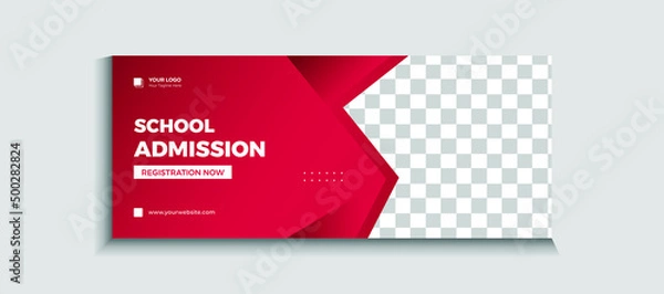 Obraz Back to school admission web banner or social media template Vector