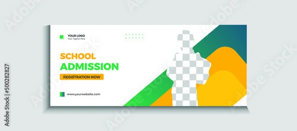 Obraz Back to school admission web banner or social media template Vector